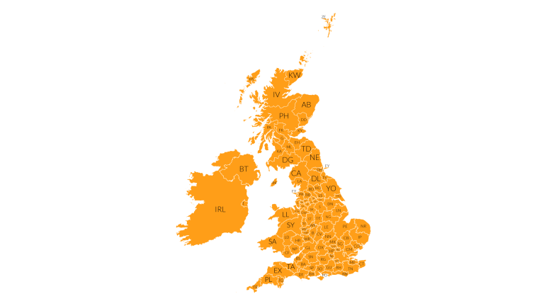 UK postcode map